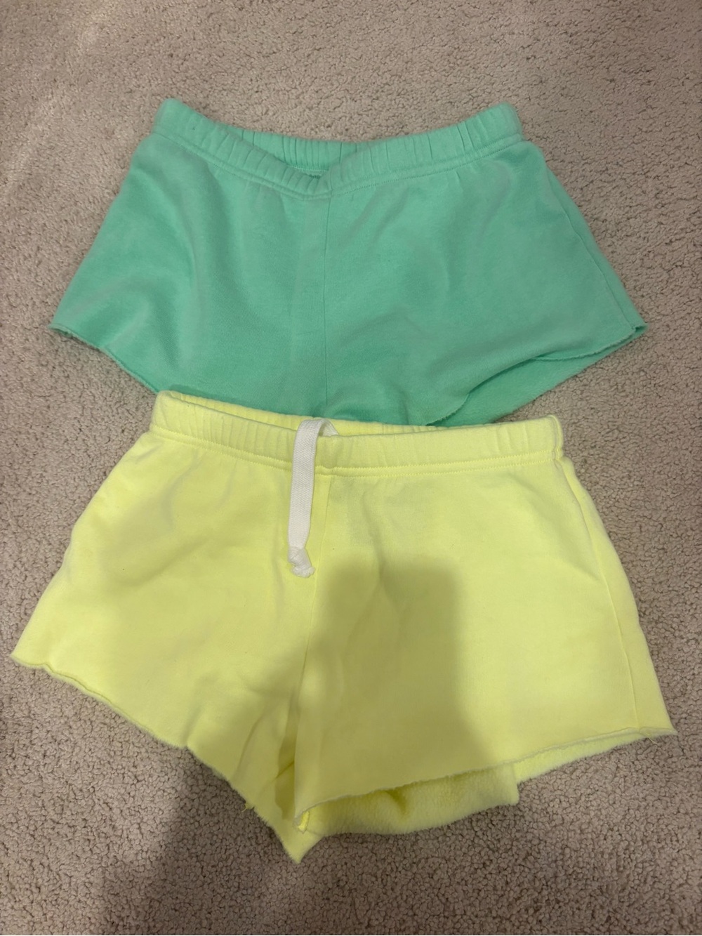 Katie J NYC Tween Dylan Shorts yellow and green, Size Large